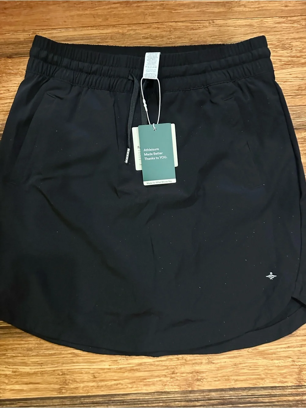 HALARA Black Athletic Golf Skort with Drawstring Waist